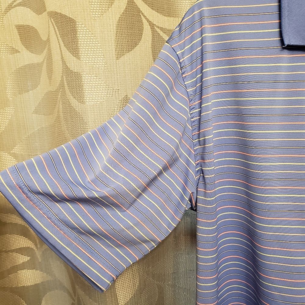 Men's Lone Cypress Pebble Beach Striped Golf Shirt Size M - Picture 3 of 11